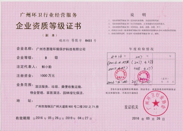 資質等級證書